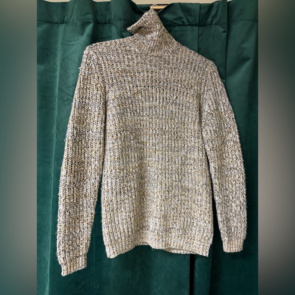 ASOS- tall sizing- Cozy Knit Turtleneck Sweater - marled cream/brown tones